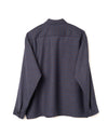 Microcheck Overshirt Wool Navy Brown