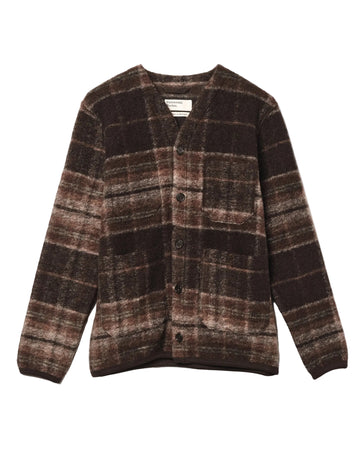 Pino Fleece Cardigan Wool Blend Brown