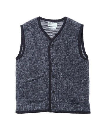Lancaster Gilet Mohair Blend Navy Pale Grey