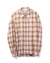 Relaxed Flannel Shirt Beige Brown Check