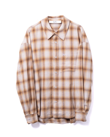 Relaxed Flannel Shirt Beige Brown Check
