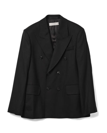 Unconstructed DB Blazer Black Panama Wool