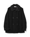 Wage Peacoat Black Stamped Wool