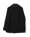 Wage Peacoat Black Stamped Wool