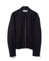 Mini Jacket Black Worsted Wool