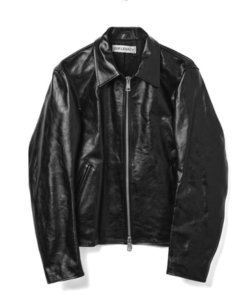 Mini Jacket Top Dyed Black Leather