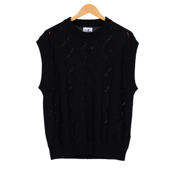 Crewneck Vest Black Cotton