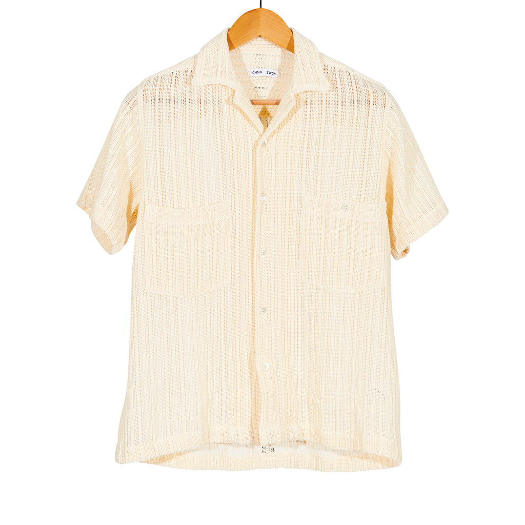 Dexter Short Sleeve Camp Collar Shirt Ecru