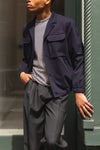 Blouson Jacket Technical Viscose Navy Blue