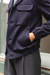 Blouson Jacket Technical Viscose Navy Blue