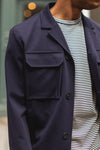 Blouson Jacket Technical Viscose Navy Blue