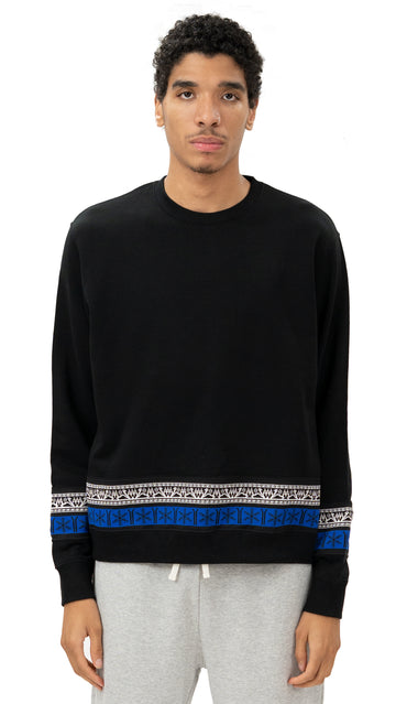 Nordic Knitting Crewneck Sweatshirt Black