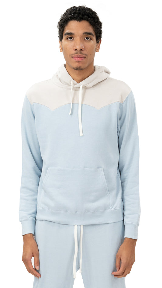 Cowboy Yoke Hoodie Light Blue