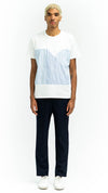 Short Sleeve T-Shirt Front Woven Patches White Cotton