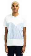 Short Sleeve T-Shirt Front Woven Patches White Cotton
