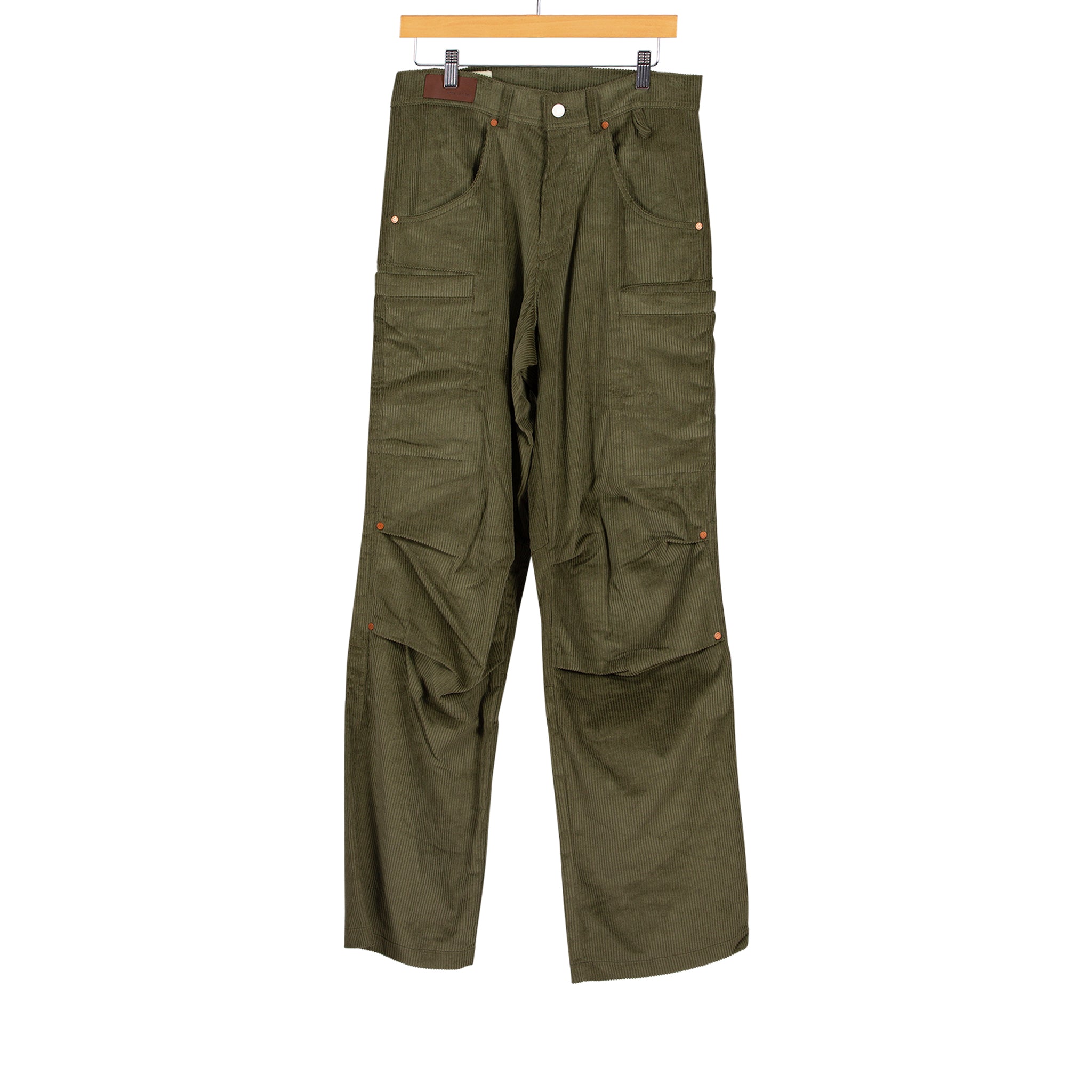 Kapital Wallaby cargo pants in green corduroy
