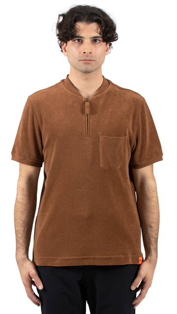 Zip Polo Brown French Terry