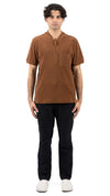 Zip Polo Brown French Terry