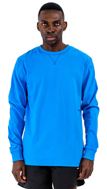 Noah Long Sleeve T-Shirt Blue Cotton