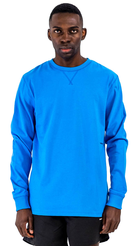 Noah Long Sleeve T-Shirt Blue Cotton