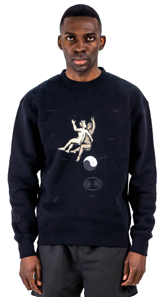 Zodiac Sweatshirt Black Cotton
