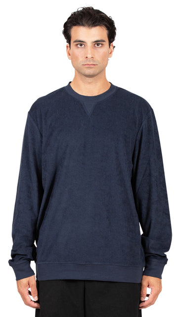 Towelling Sweatshirt Navy