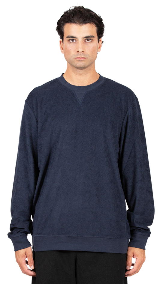 Towelling Sweatshirt Navy
