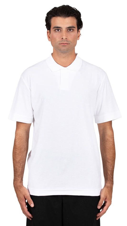Towelling Polo Shirt White
